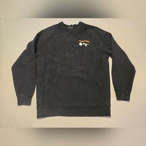 Womens Sweatershirt Flamingo FLIM FLAM CAT VASE Size Medium Black